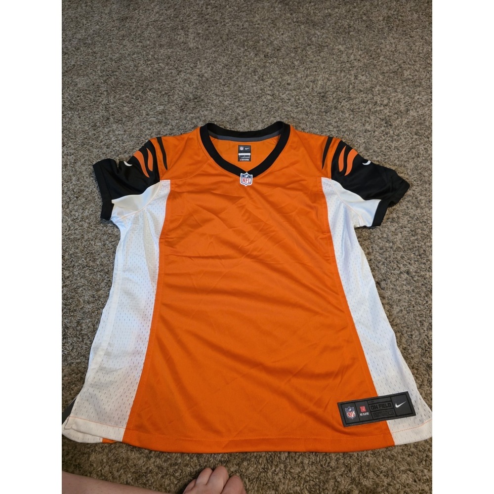 Nike NFL Cincinnati Bengals On Field Blank Jersey Women's XL Orange Black